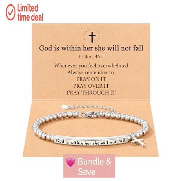 Inspirational Bible Verse Bracelet for Women Girls Christian Jewelry Gift - Picture 2 of 8